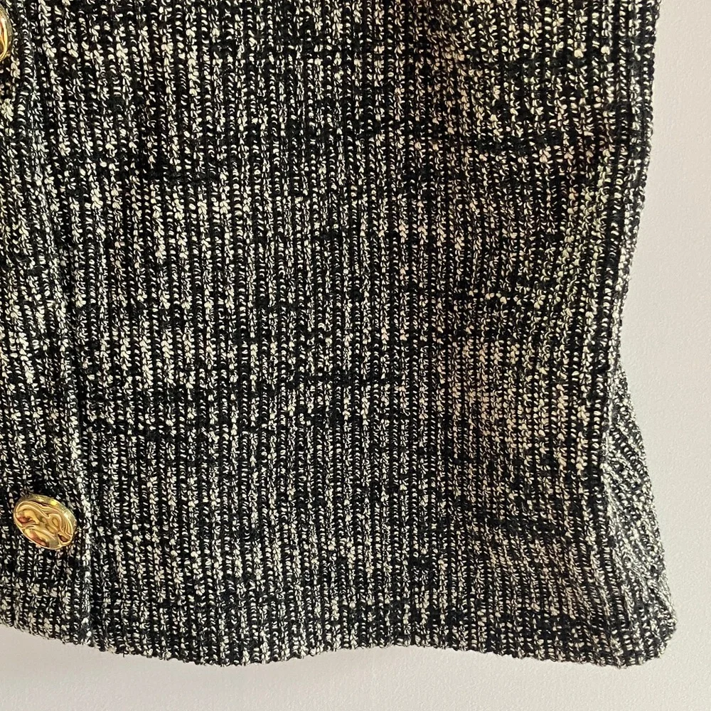 Zara Black and White Textured Sleeveless Knitted/Woven Top - Picture 3 of 5